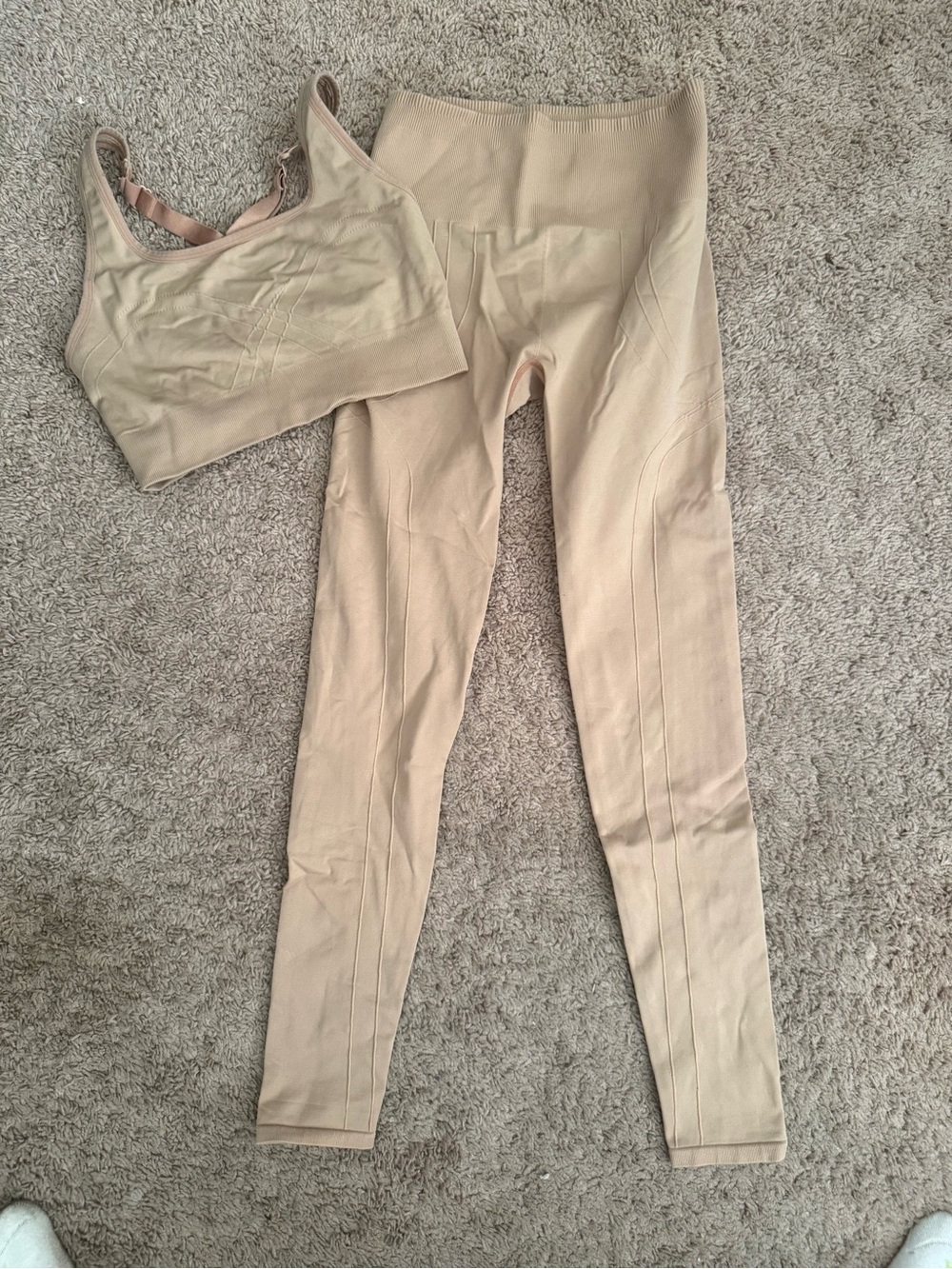 Fabletics Nude/Tan Seamless High-Waist Leggings